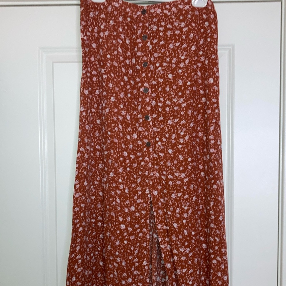 Wild Fable Brown Maxi A-Line Skirt with Slit